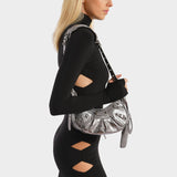 Sac Hobo Cagole Shoul Xs - Balenciaga - Cuir - Argenté