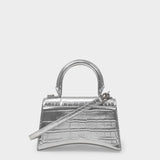 Sac À Main Hourglass Xs - Balenciaga - Cuir - Argenté
