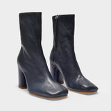 Bottines Bathy Grain en Cuir Bleu