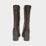 Bottines Lori en Cuir Imprimé Serpent