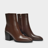 Bottines Leandra en Cuir Marron