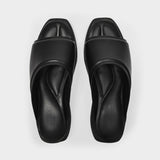 Sandales Mono en Cuir Noir