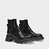 Bottines Upper and Ru en Cuir Noir