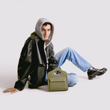 Bottines Lacées en Cuir Noir Brillant