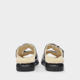 Sandales hybrid en Cuir Noir et Shearling