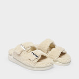 Sandales Hybrid en Shearling Beige