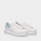 Sneakers Oversized - Alexander Mcqueen - Cuir - Blanc/Bleu Poudre