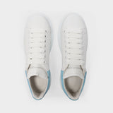 Sneakers Oversized - Alexander Mcqueen - Cuir - Blanc/Bleu Poudre