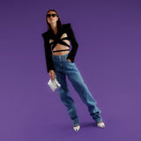 Escarpins Boxcar en Cuir Ivoire/ Argent