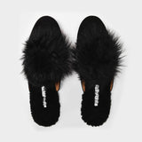Mules Foxy Flat en Cuir Velours Noir