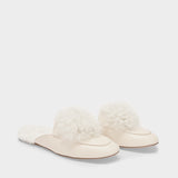 Mules Foxy Flat en Cuir Beige