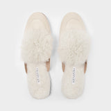 Mules Foxy Flat en Cuir Beige