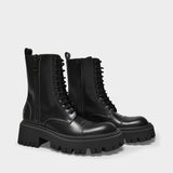 Bottines Tractor L20 en Cuir Gris Foncé