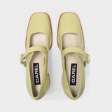 Babies Caren en Cuir Vernis Vert