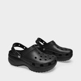 Mules À Plateforme Classique - Crocs - Noir