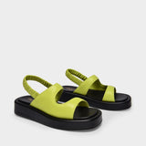 Sandales Gemini Puffy en Cuir Vert