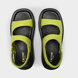 Sandales Gemini Puffy en Cuir Vert