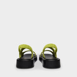 Sandales Gemini Puffy en Cuir Vert