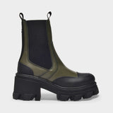 Boots en Cuir Vert