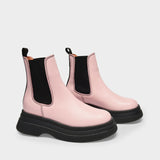 Bottines Creepers en Cuir Rose