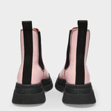Bottines Creepers en Cuir Rose