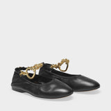 Ballerines Charm en Cuir Noir