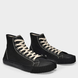 Sneakers Tabi High Top en Toile Noire