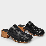 Sabots Arlene en Cuir Noir