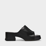 Sabots Eileen en Cuir Noir