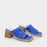 Mules Mildred en Toile Bleue