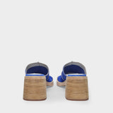 Mules Mildred en Toile Bleue