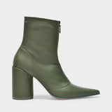 Bottines à Talons en Cuir Vert