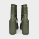 Bottines à Talons en Cuir Vert