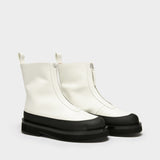 Bottines Malmok en Cuir Blanc