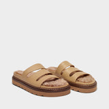 Sandales Maggie en Cuir Lisse Beige