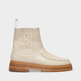 Bottines Leah En Cuir Beige