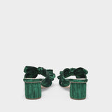 Mules Emilia en Nylon Laminé Vert