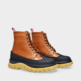 Bottines Lacées Longwing Duck en Cuir Marron