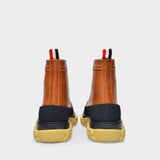 Bottines Lacées Longwing Duck en Cuir Marron