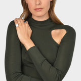 Bague Pinkie Cushion White Topaze en Argent et Topaze Blanche