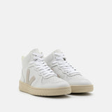 Sneakers V-15 - Veja - Cuir - Blanc/Beige