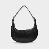 Sac Soho en Cuir Froissé Noir