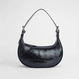 Sac Soho en Cuir Froissé Noir