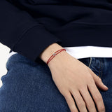 Bracelet 1G Corde Entrelacs - Le Gramme - Argent - Rouge