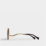Lunettes de Soleil Gg0972S en Métal Marron