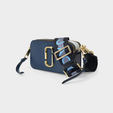 Sac Snapshot en Cuir Bleu