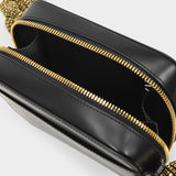 Sac Crystal Cobra Camera en Cuir Noir