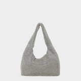 Sac Hobo Mini Crystal Mesh - Kara - Laiton - Blanc