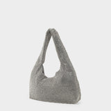 Sac Hobo Mini Crystal Mesh - Kara - Laiton - Blanc
