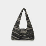 Sac Hobo Crystal Mesh Armpit - Kara - Strass - Rayures Noir
